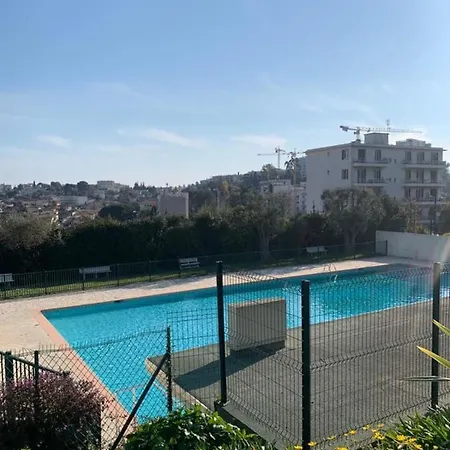 With A Panoramic View At The Last Floor Of The With A Pool Apartment Antibes
